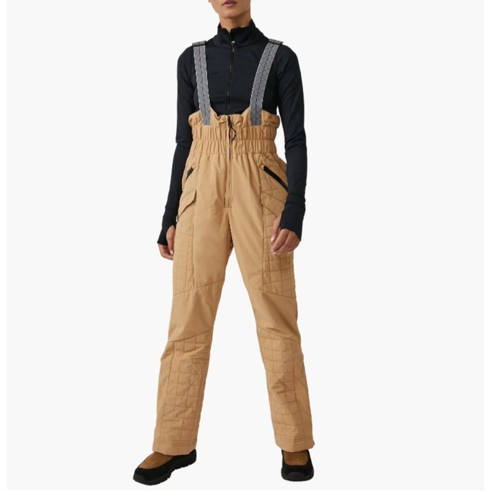 Free People Movement® (Women's SMALL) All Prepped™ Ski Bib in Almond Oil